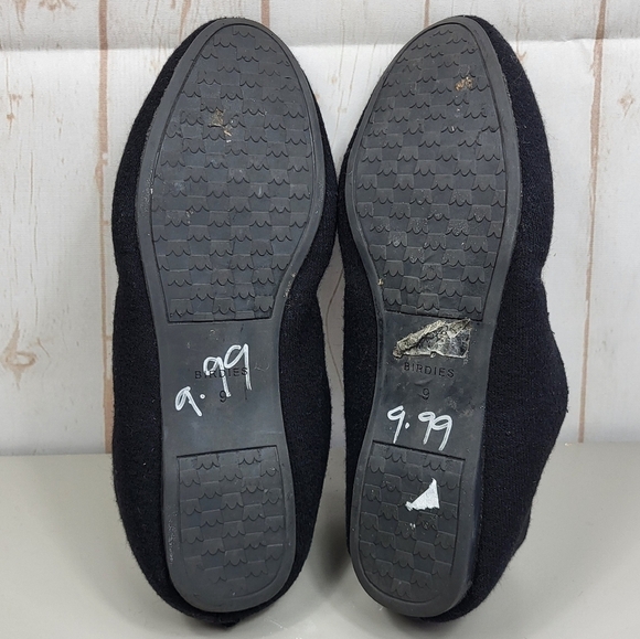 Birdies The Starling Wool Faux Fur Lined Smoking Slipper Loafer Flats Black 9 - Picture 11 of 17